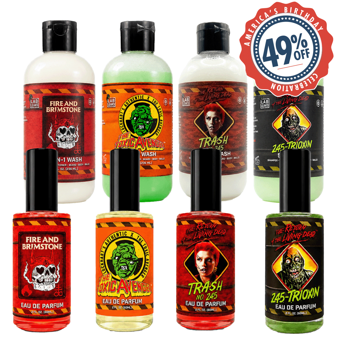 Lab Leaks 2oz EDPs + Body Wash Collection - America's Birthday Deal