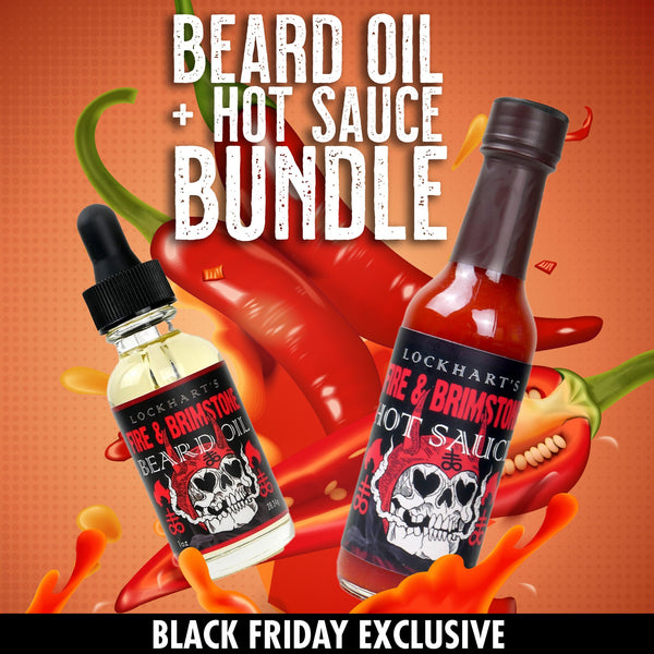 Fire & Brimstone BEARD OIL + HOT SAUCE Bundle! - Lockhart's Authentic